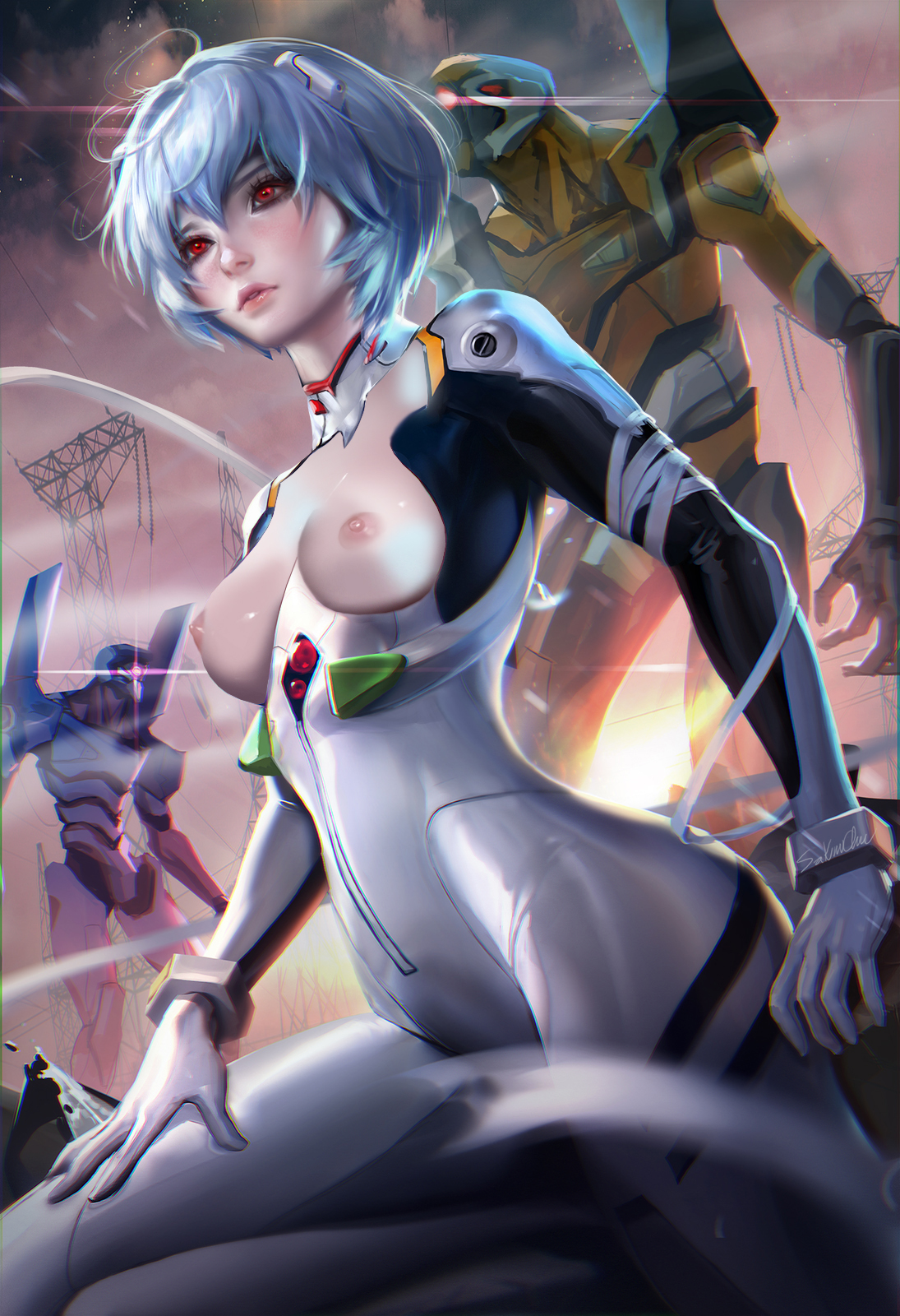 Sakimichan Neon Genesis Evangelion Ayanami Rei Bodysu